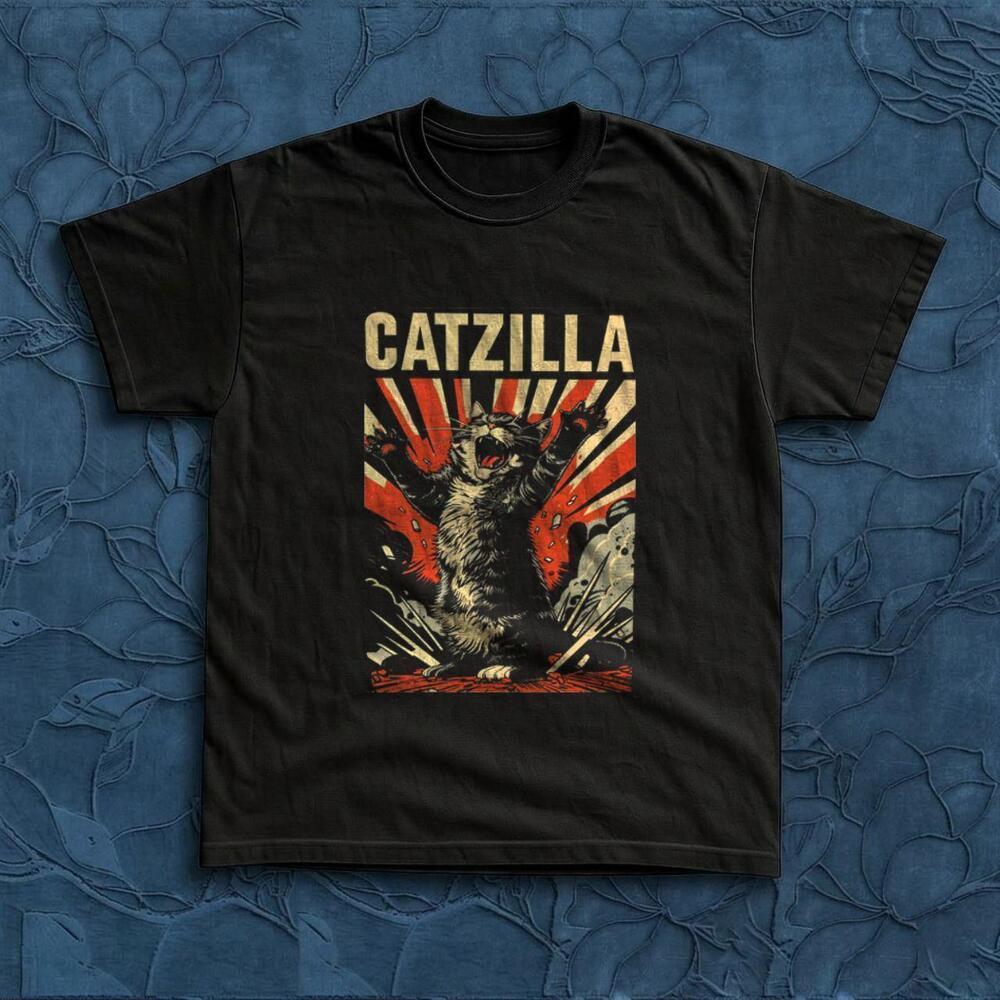 Gildan Catzilla Tokyo Attack Black Unisex T-Shirt